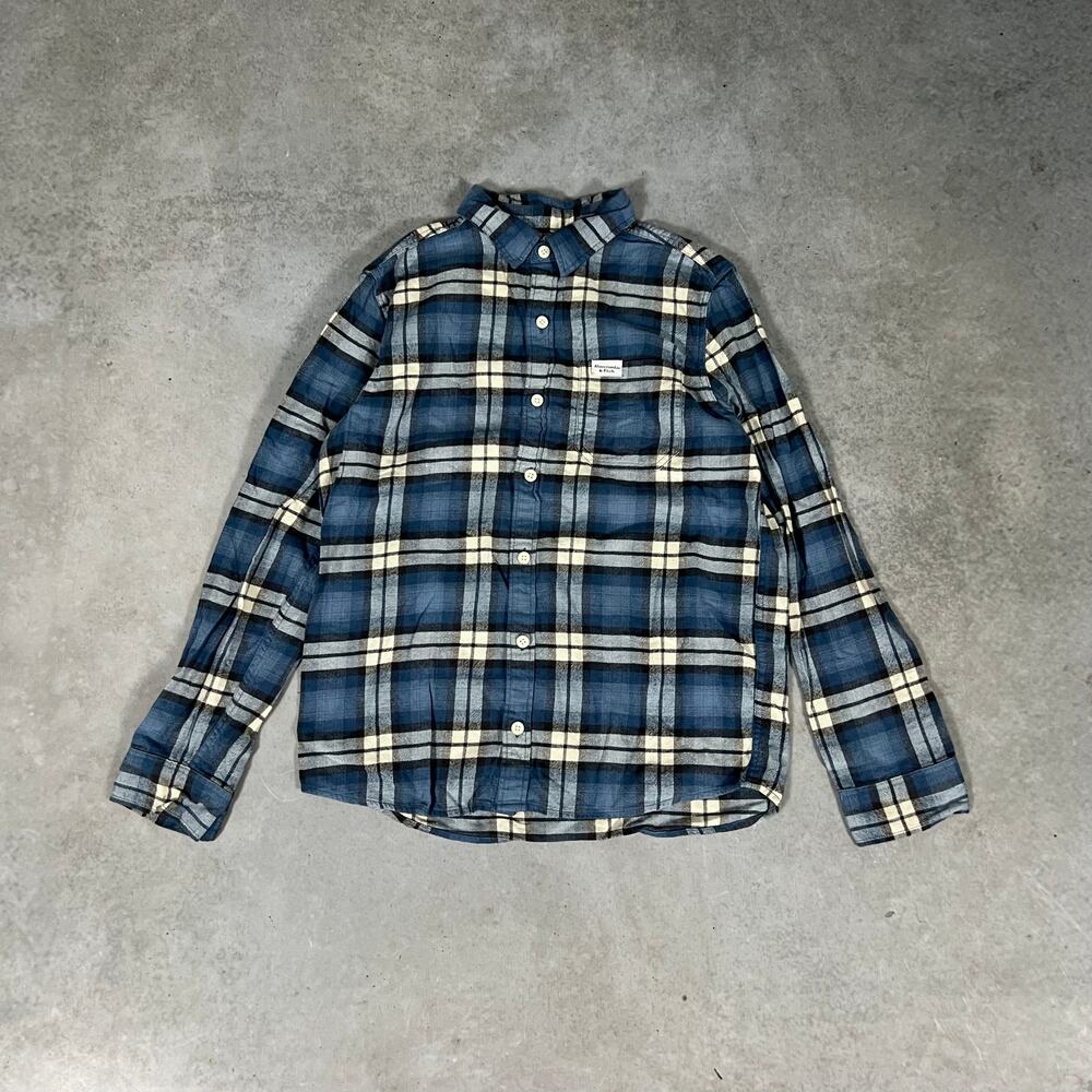 Abercrombie & Fitch Kids Flannel Blue Plaid Size 13/14
